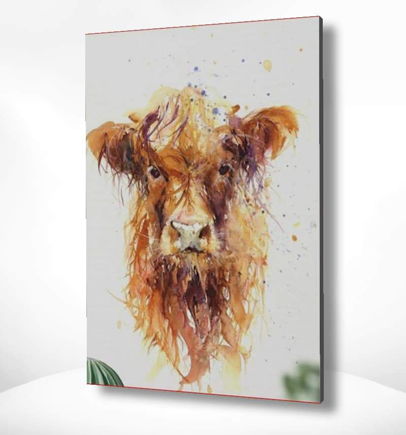 Diamond Painting Brauner Schottischer Hochlandrind
