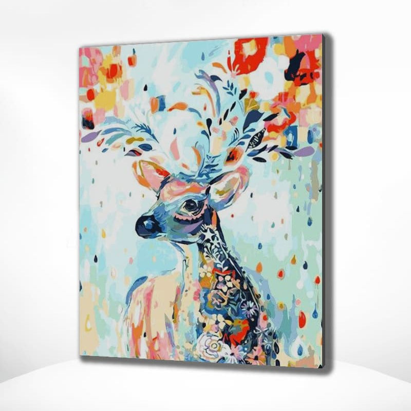 Diamond Painting Hirsch mit Blumen