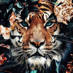 Diamond Painting Tiger mit Blumen