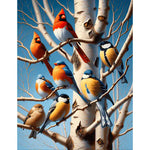Diamond Painting Vögel in einem Baum