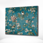 Diamond Painting Vögel mit Blumen