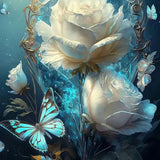 Diamond Painting Weiße Blumen