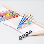 Malen nach Zahlen Hahn, Hühner und Küken