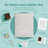 Inhalt des Malen-nach-Zahlen-Sets Brauen bei Kerzenlicht