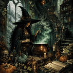 Malen nach Zahlen Das geheime Hexenlabor – Halloween-Motiv