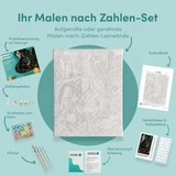 Inhalt des Malen-nach-Zahlen-Sets Das geheime Hexenlabor
