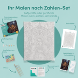 Inhalt des Malen-nach-Zahlen-Sets Das hungrige Gewächshaus