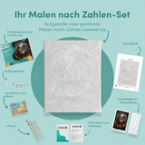 Inhalt des Malen-nach-Zahlen-Sets Der funkelnde Hexenkessel