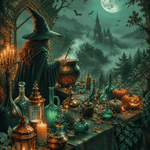 Malen nach Zahlen Der Tisch der tausend Tränke – Halloween-Motiv