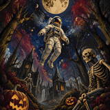 Malen nach Zahlen Der verlorene Astronaut – Halloween-Motiv