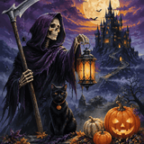 Malen nach Zahlen Der Wächter mit der Sense – Halloween-Motiv