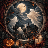 Malen nach Zahlen Geister zwischen den Sternen – Halloween-Motiv