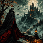 Malen nach Zahlen Graf der roten Nacht – Halloween-Motiv