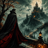 Malen nach Zahlen Graf der roten Nacht – Halloween-Motiv