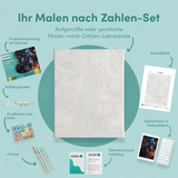 Inhalt des Malen-nach-Zahlen-Sets Spuk im verwinkelten Haus