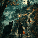 Malen nach Zahlen Süße Beute in der Geisternacht – Halloween-Motiv