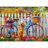 Malen nach Zahlen Fahrrad und Hunde