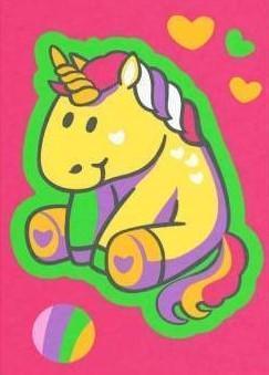 Malen nach Zahlen Gelbes Einhorn