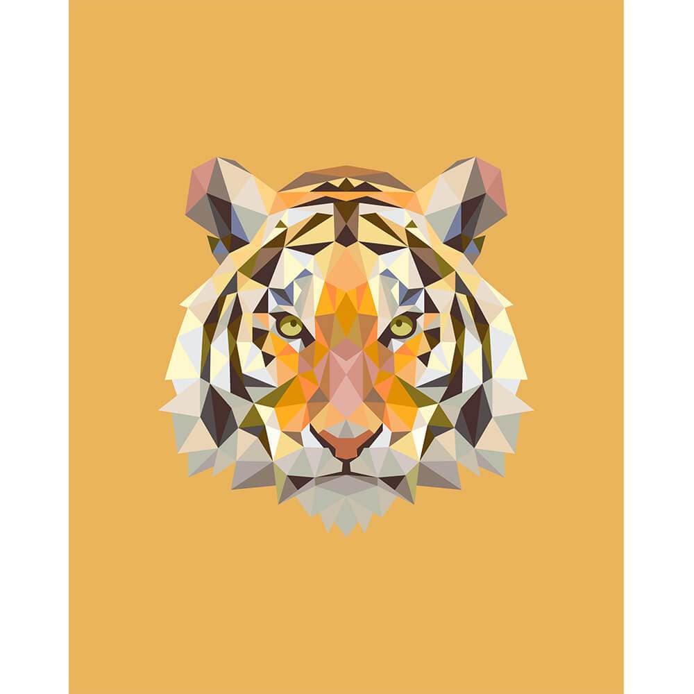 Malen nach Zahlen Lion Polygon Orange