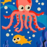 Malen nach Zahlen Oktopus mit Fischen