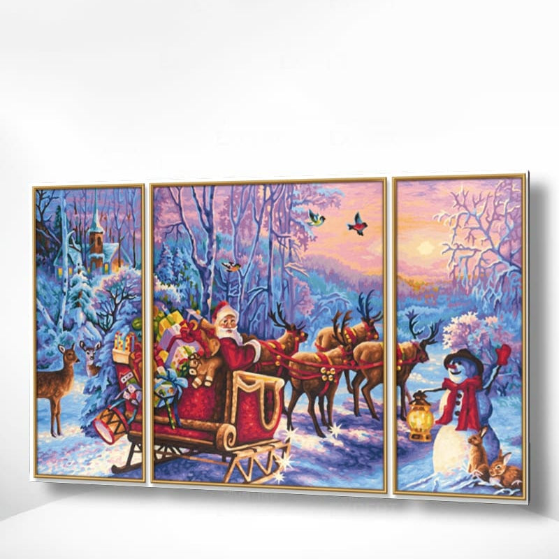 Malen nach Zahlen Triptychon Weihnachten